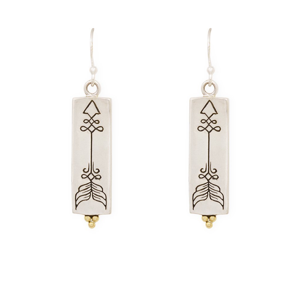 Courage earrings - silver/brass - Celeste Twikler